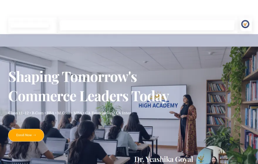 Live website screenshot — LiftHigh Academy built by RioCloud Solutions — courses and enquiry flows